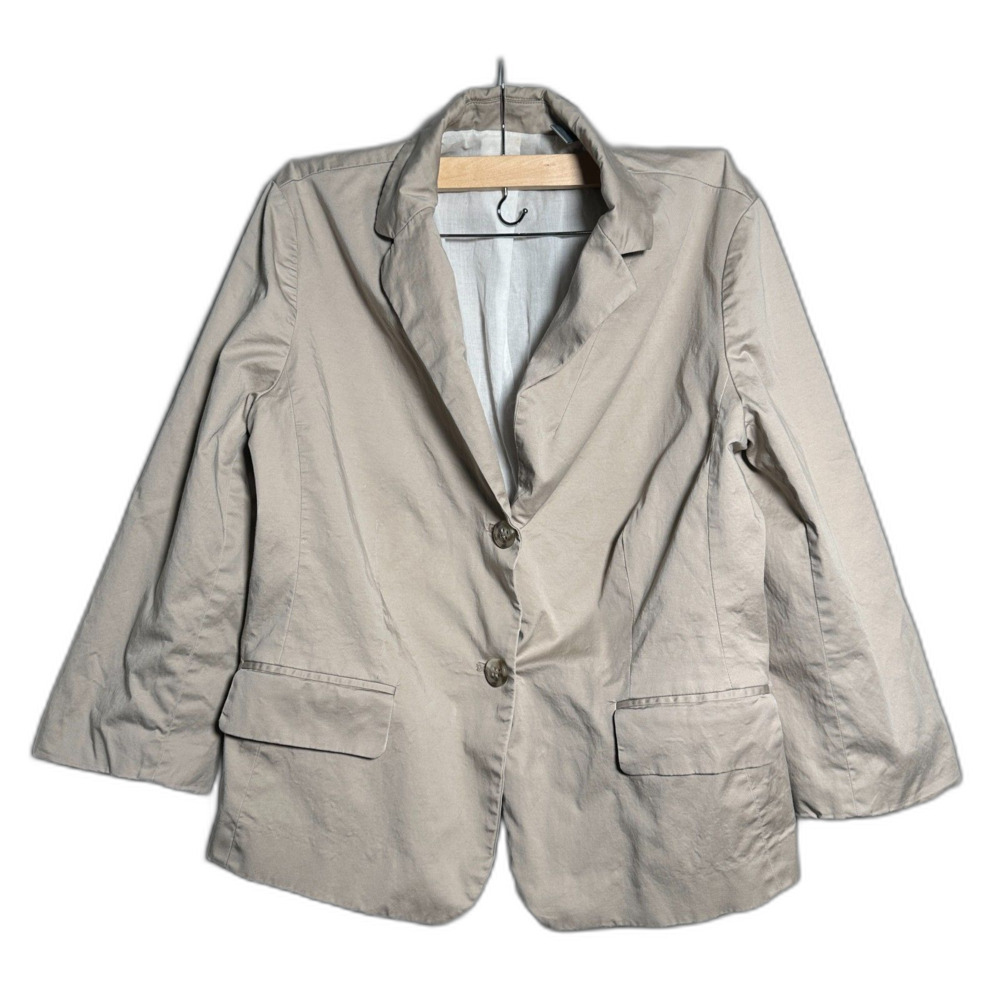 Liz Claiborne Beige Blazer Women’s Size 14 Stretch Cotton Casual Career